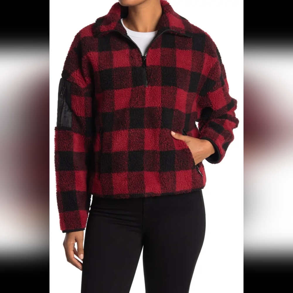 🤠 Boundless North Buffalo Plaid Faux Shearling Zip Jacket 🤠
